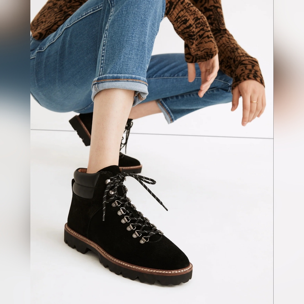 Madewell Citywalk Lugsole Hiker Boots Black View 4